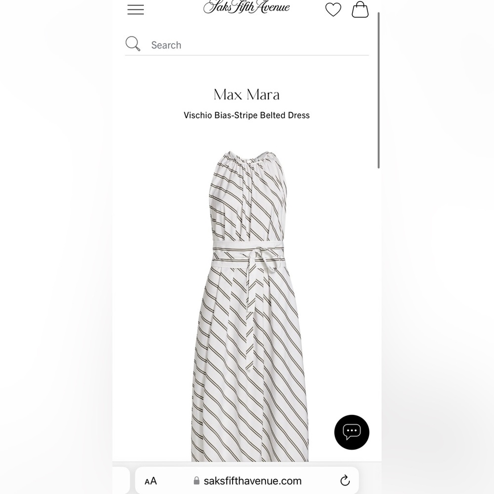 SOLD! $895 Retail MAXMARA label-cut Vischio Bias-Stripe Dress Size: IT42 US6/8 - Picture 3 of 16